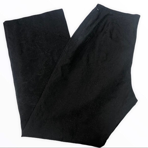 Ann Taylor Black Paisley Print Wide Leg Pant - Picture 1 of 5
